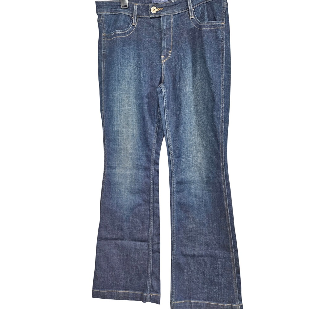 Levis San Francisco Womens Dark Wash Flare Leg Flap Pocket Jeans Blue Size 32